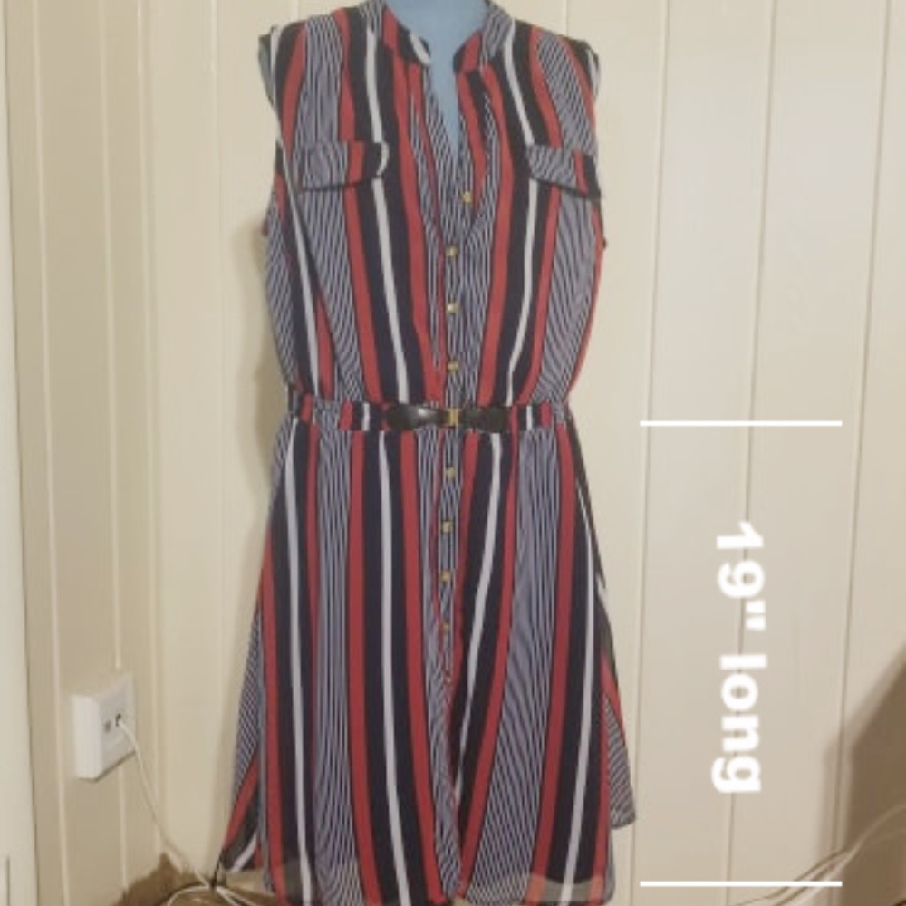 Sleeveless Striped Midi Dress